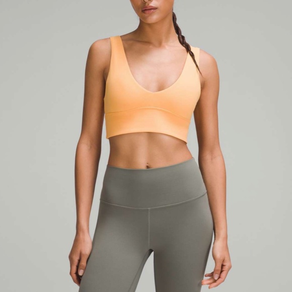 LULULEMON ALIGN V-NECK BRA LIGHT SUPPORT A/B CUP MANGO DREAM SIZE 14 - Picture 1 of 8
